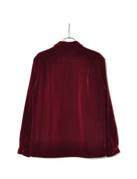 VELVET OPEN COLLAR L/S SHIRT