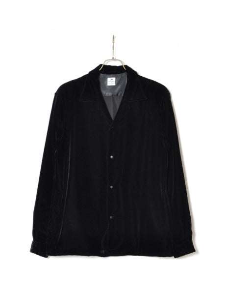 VELVET OPEN COLLAR L/S SHIRT