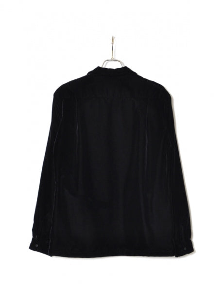 VELVET OPEN COLLAR L/S SHIRT