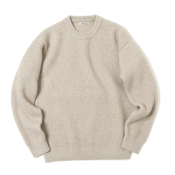 CASHMERE WOOL RIB KNIT BIG P/O