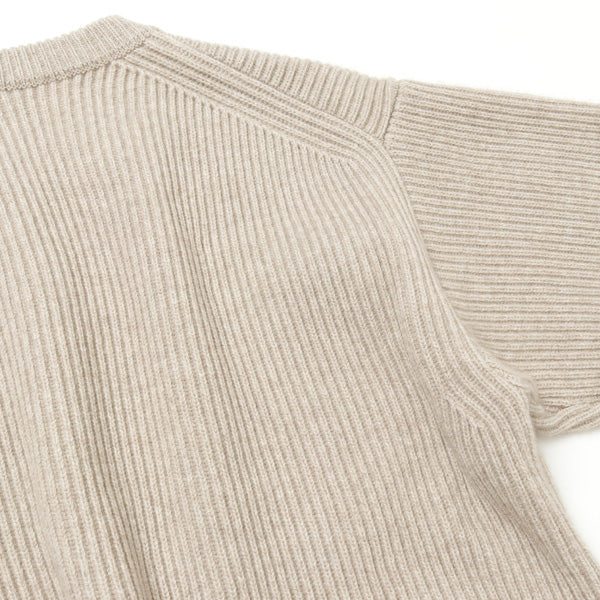 CASHMERE WOOL RIB KNIT BIG P/O