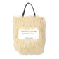 hairy fur leather name tote