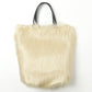 hairy fur leather name tote