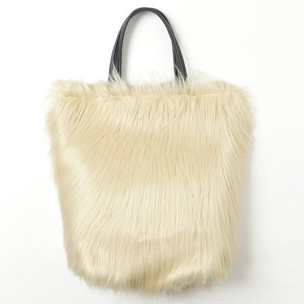 hairy fur leather name tote