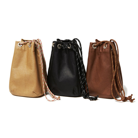 Waterproof Leather Drawstring Bag Small