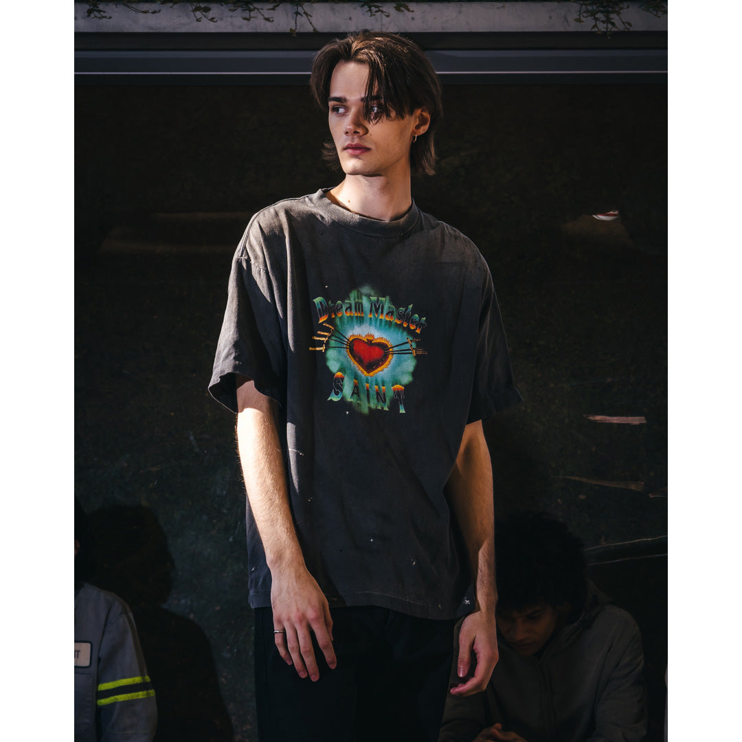 新品未使用J.N.Hearts Mocmoc blouse/Black No Limits T-Shirt Regular Tshirt With Crochet Heart - Black