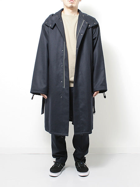 LIGHT MELTON LONG HOODED COAT