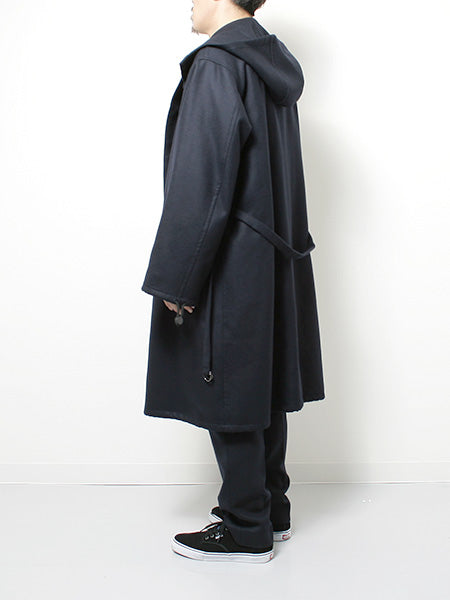 LIGHT MELTON LONG HOODED COAT