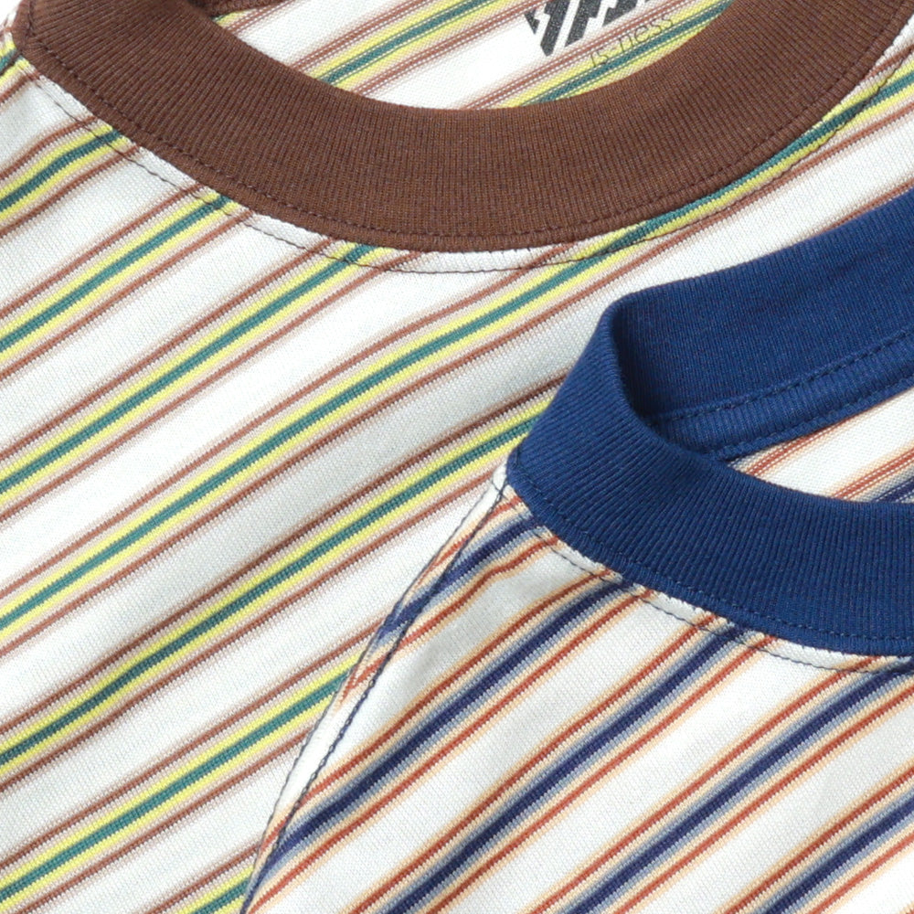 is-ness(イズネス)Balloon Border Long-sleeve T-Shirt (1004AWCS93-D
