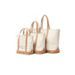 Cotton Canvas Tote Bag M with Cow Suede