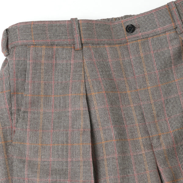 FRONT PLEATS PEGTOP BROWN CHECK