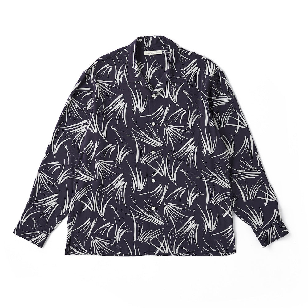 ORIGINAL PRINTED OPEN COLLAR SHIRTS(PINE NEEDLE)Long-sleeve