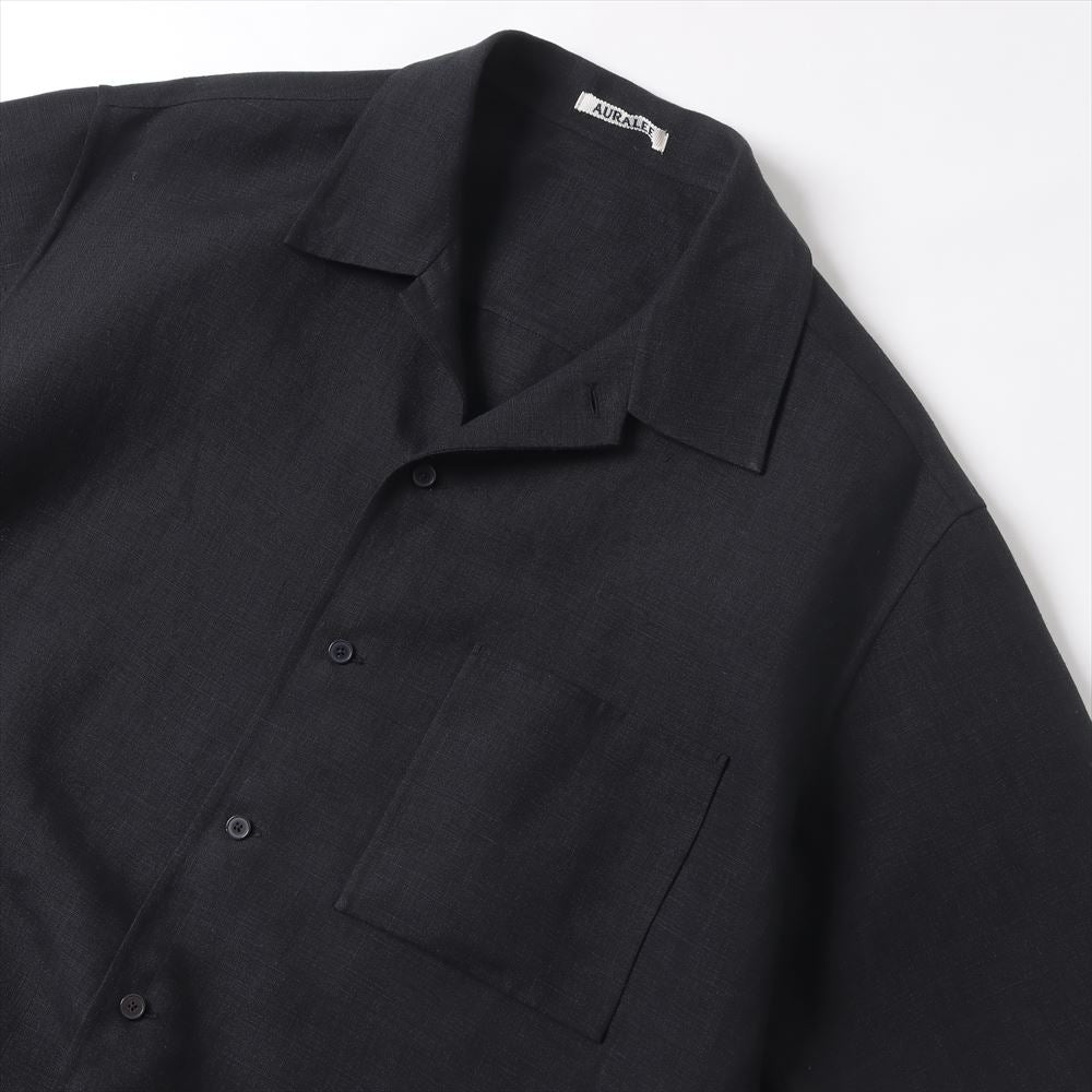 DOUBLE CLOTH LINEN HAND SEWN HALF SLEEVED SHIRT