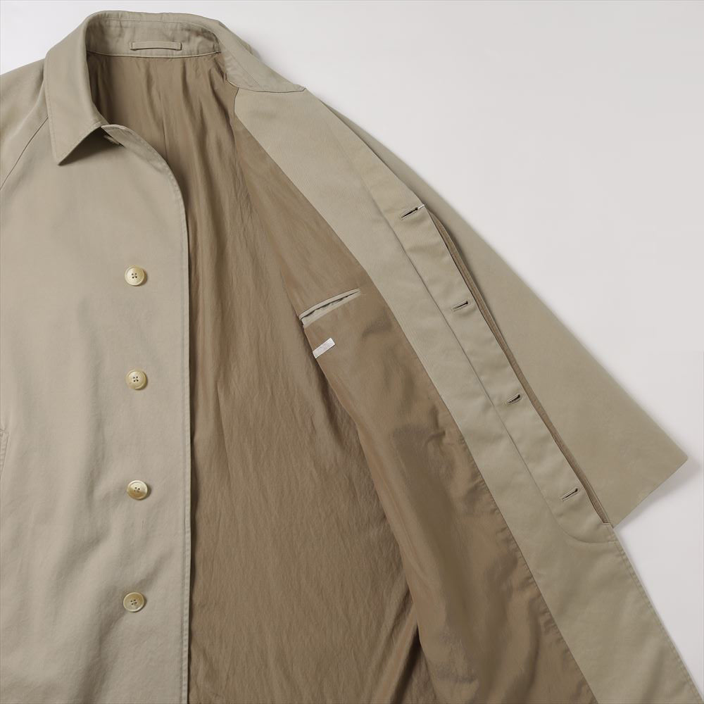 Cotton gabardine bal collar coat