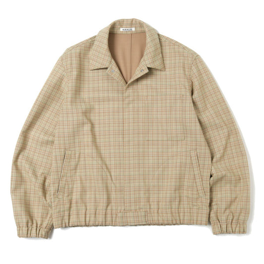 HARD TWIST WOOL DOUBLE FACE CHECK BLOUZON