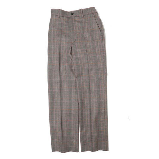 STRAIGHT FIT TROUSERS BROWN CHECK