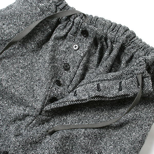BALLON PANTS CROPPED HERRINGBONE TWEED