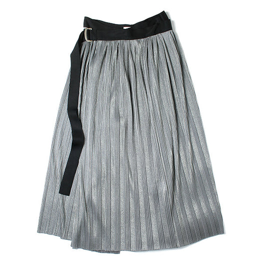 metalic jersey pleats wrap skirt