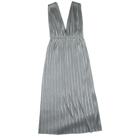 metalic jersey pleats dress