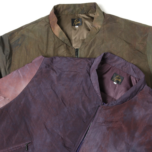 Stand Collar Down Sur Coat-Nylon Tussore/UnevenDye