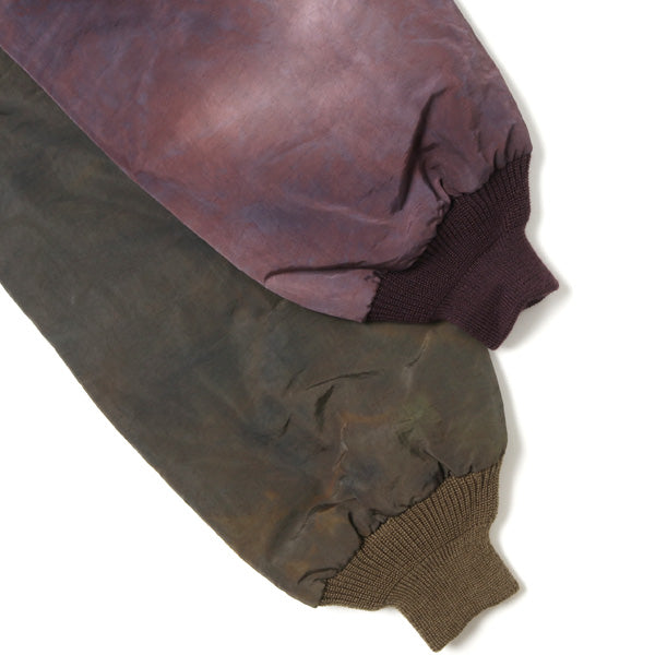 Stand Collar Down Sur Coat-Nylon Tussore/UnevenDye