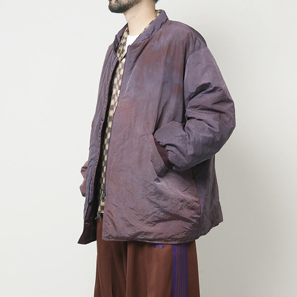 Stand Collar Down Sur Coat-Nylon Tussore/UnevenDye