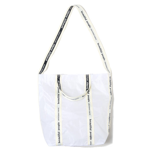 sail cloth logo tape shoulder bag