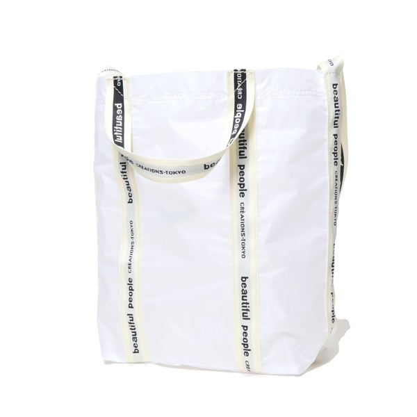 sail cloth logo tape shoulder bag