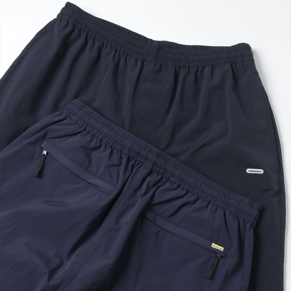 Farah ナイロンパンツブラックファーラー FARAH (ファーラー) Two Tuck Wide Tapered Pants FR0401-M4022