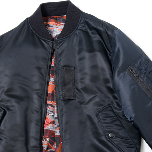 TWILL ×FIELD CAMO PRINTED TAFFETA REVERSIBLE MA-1