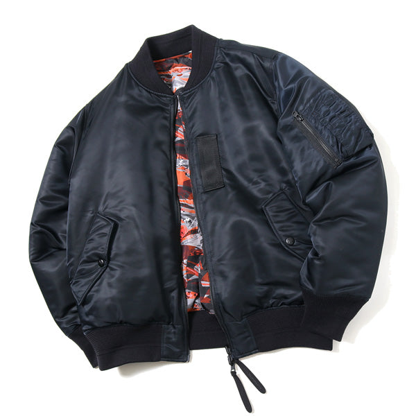 TWILL ×FIELD CAMO PRINTED TAFFETA REVERSIBLE MA-1