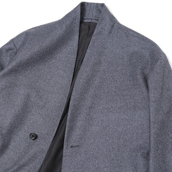 MINIMALIST COAT ORGANIC WOOL WORSTED FLANNEL