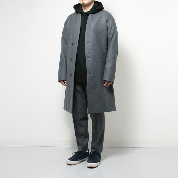 MINIMALIST COAT ORGANIC WOOL WORSTED FLANNEL