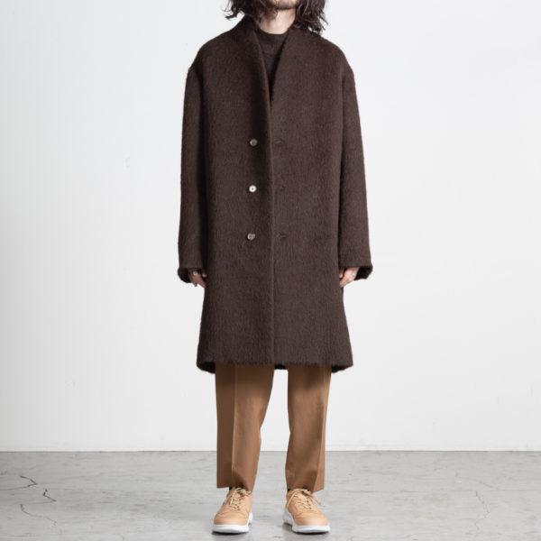 MINIMALIST COAT NATURAL ALPACA W-CLOTH BEAVER