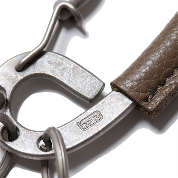 Brass Carabiner Key Ring With Cow Leather
