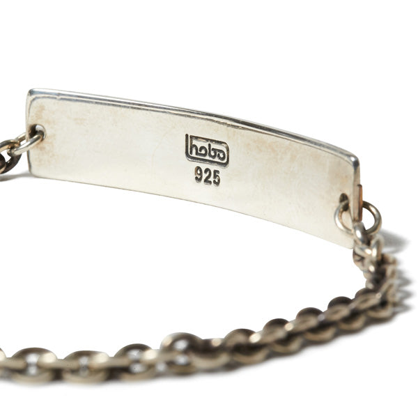 925 Silver Plate Chain Bracelet with H Brass Plate