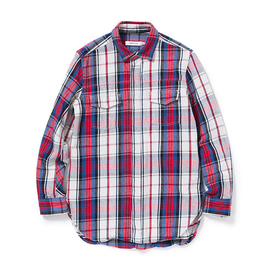 LAWYER LONG SHIRT COTTON TWILL PLAID