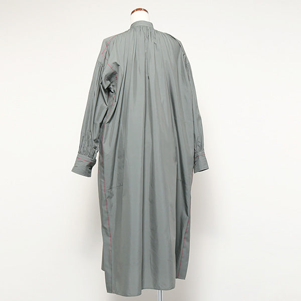 cotton silk roan gathered shirt dress