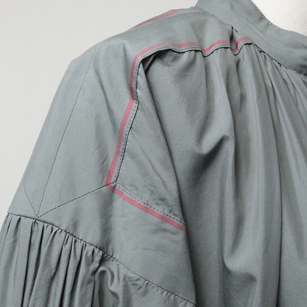 cotton silk roan gathered shirt dress