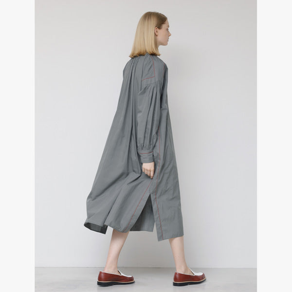 cotton silk roan gathered shirt dress