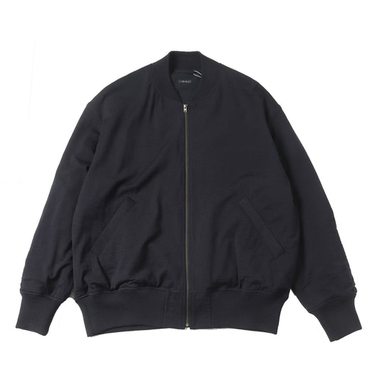 Wool knit zip blouson