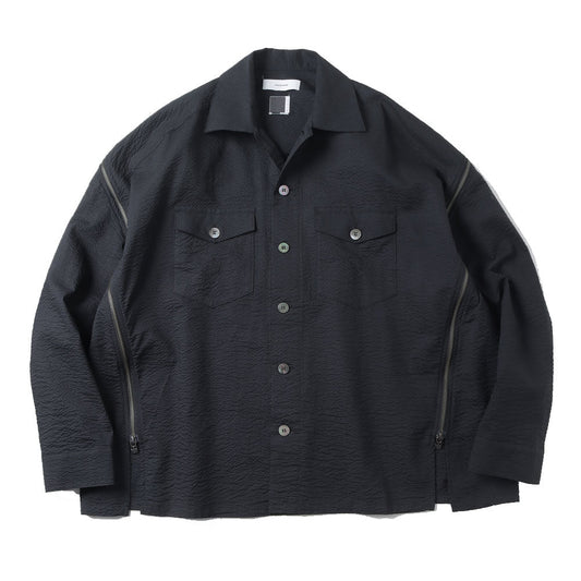 WRINKLE CRUSHED ZIP SHIRT