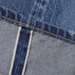 インディゴ スビンコットン 13.5oz バギーデニム(Medium Dark Blue Damage)