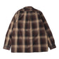 OMBRE PLAID OPEN COLLAR BLOUSE