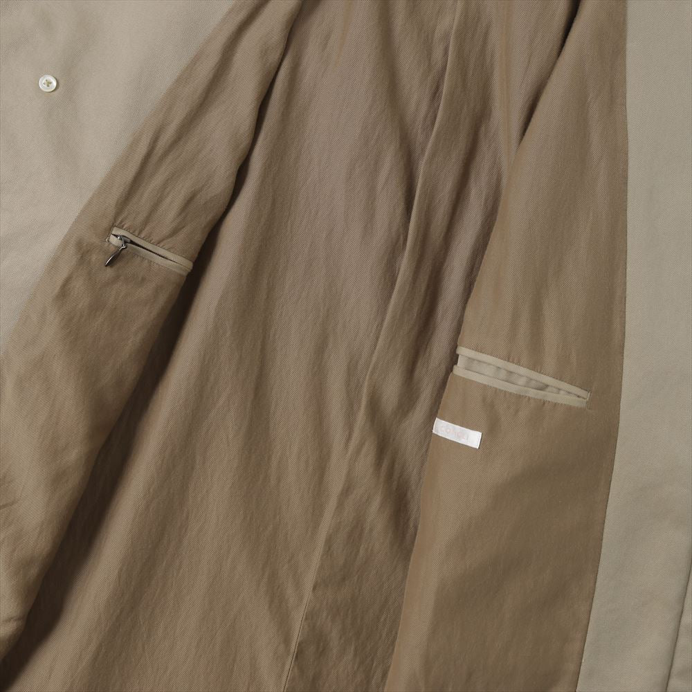 Cotton gabardine bal collar coat