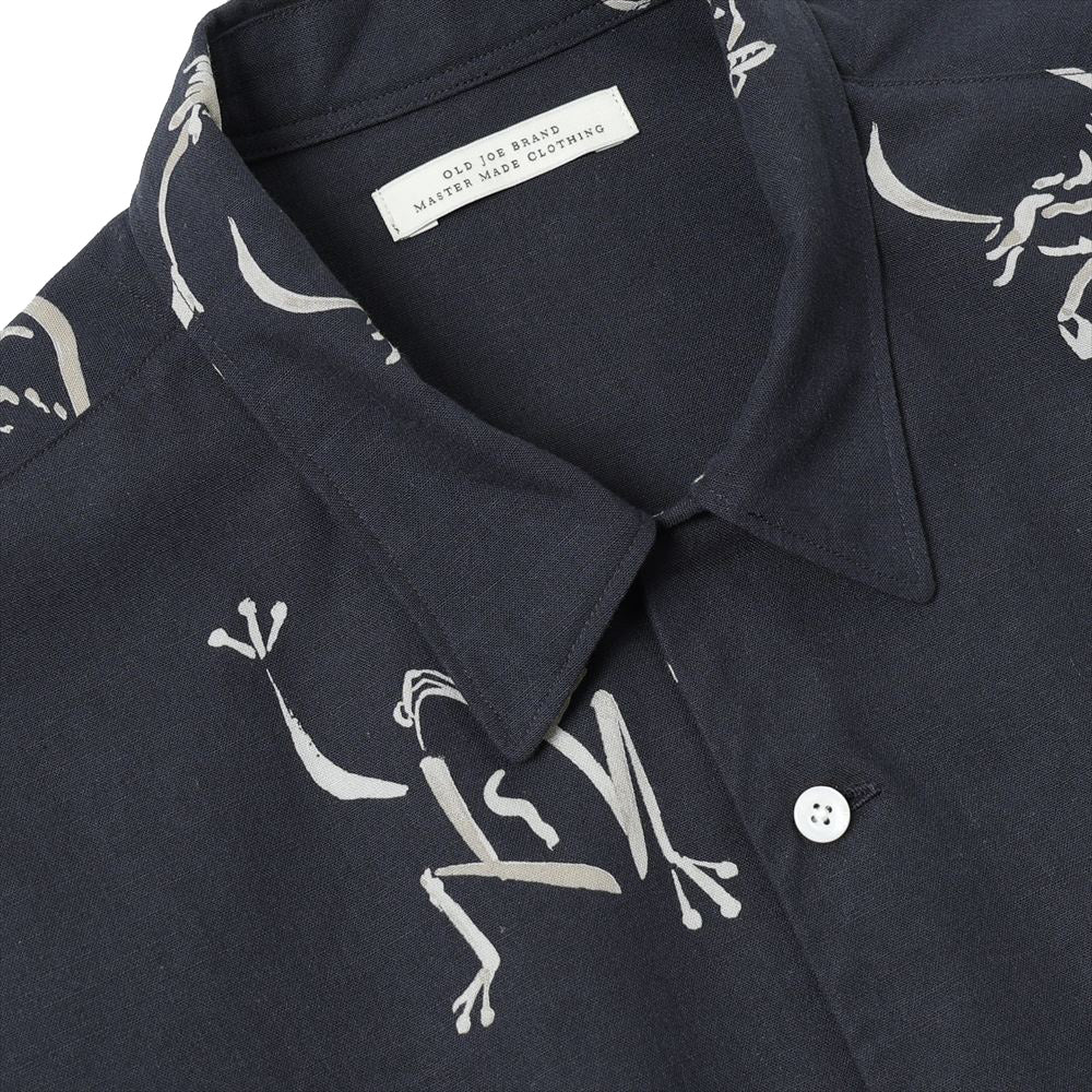 ORIGINAL PRINTED OPEN COLLAR SHIRTS (Animal Drawing) Long-sleeve
