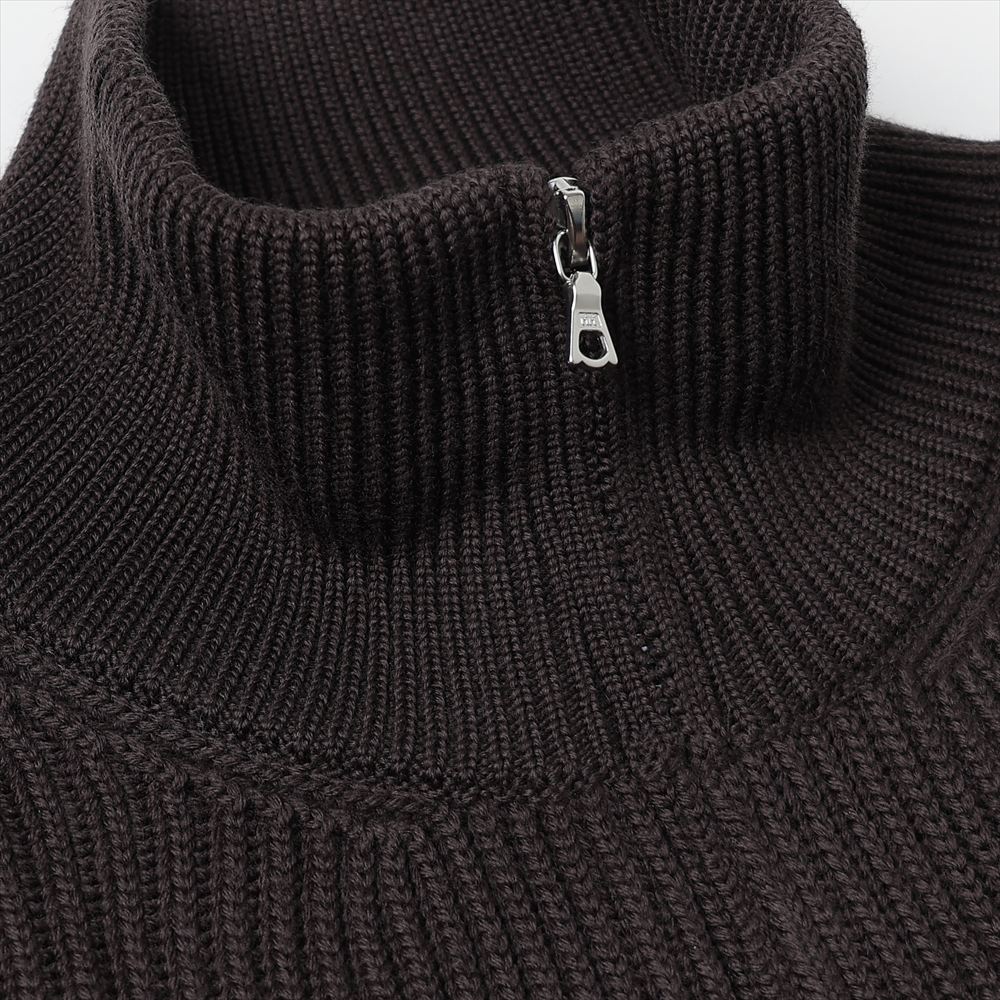 Stand Collared Double Rib Knit