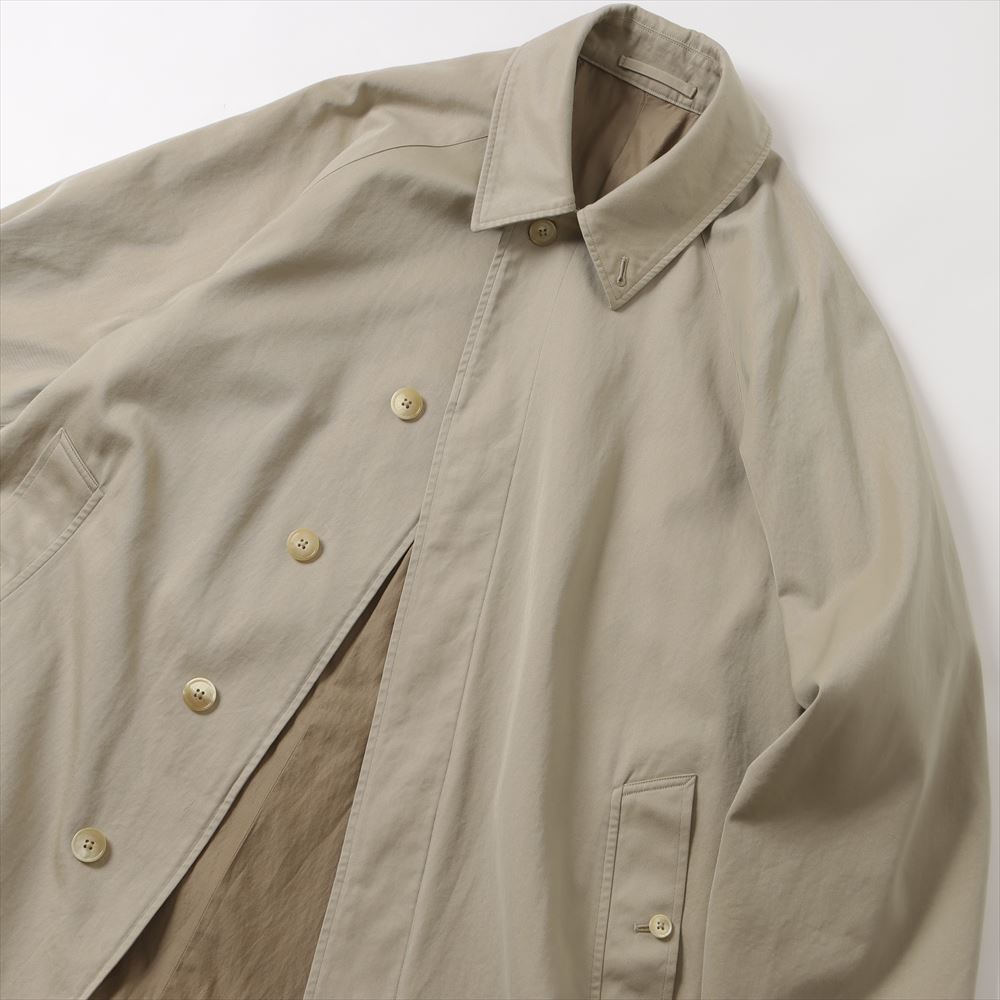 Cotton gabardine bal collar coat