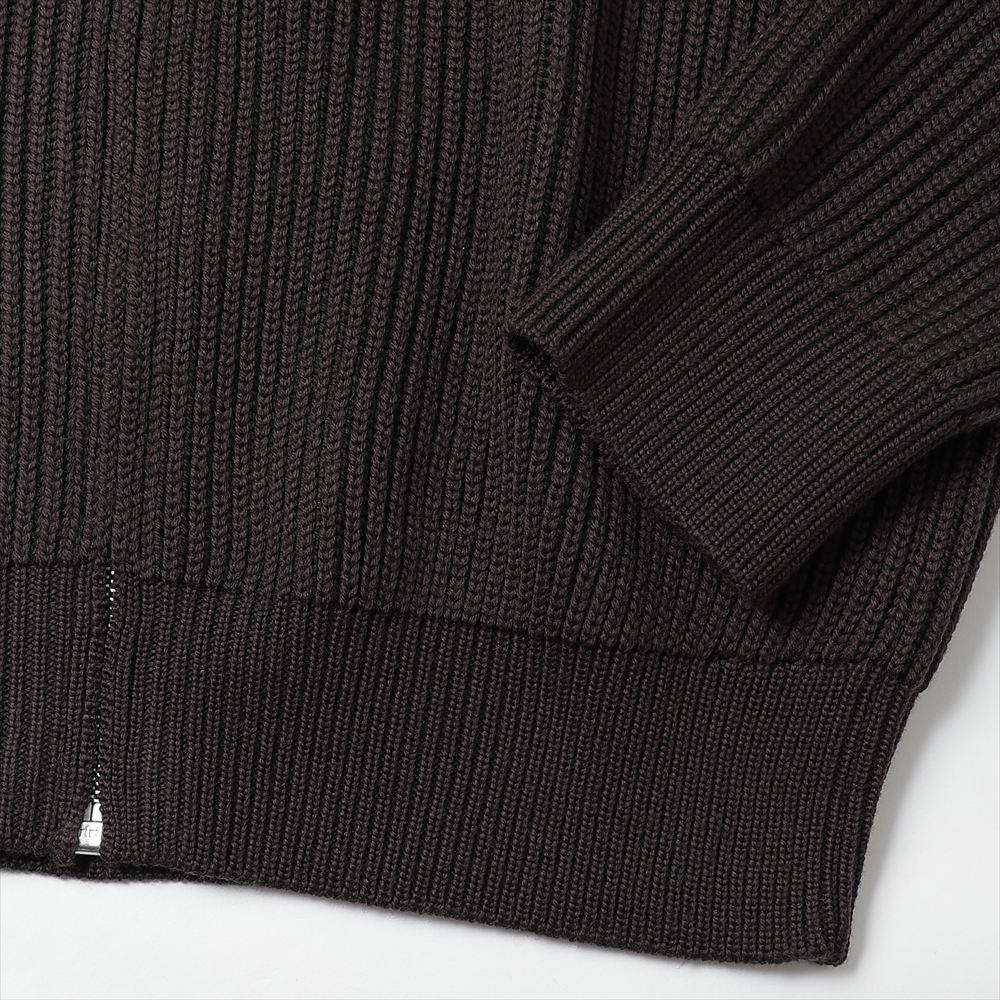 Stand Collared Double Rib Knit