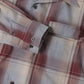OMBRE PLAID OPEN COLLAR BLOUSE